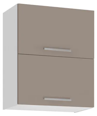Image de Meuble haut double de cuisine "Salma" - Taupe/Blanc - L 60 x H 72 cm