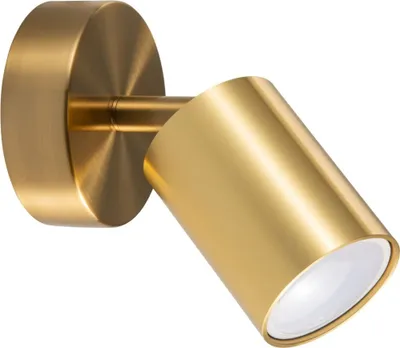 Obrázok produktu pre Nástenná lampa GOLDI, zlatá, 1xGU10x10W, hliník, rozmery: 8x8x8 cm, IP20, Polux