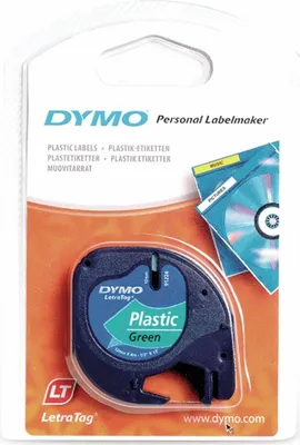 Image de DYMO LetraTag ruban plastique 12mm x 4m noir->vert