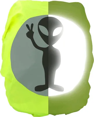 Obrázok produktu pre Ochranný obal na batoh, 100% vodoodolný, žltá farba, extra veľký bezpečnostný reflexor, pre školu