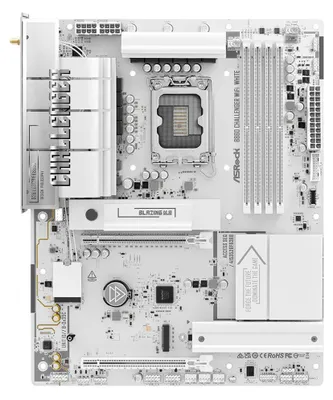 Produktbild von Asrock B860 Challenger WiFi White, Intel, LGA 1851 (Socket V1), Intel Core Ultra (Series 2), LGA 1851, DDR5-SDRAM, 256 GB