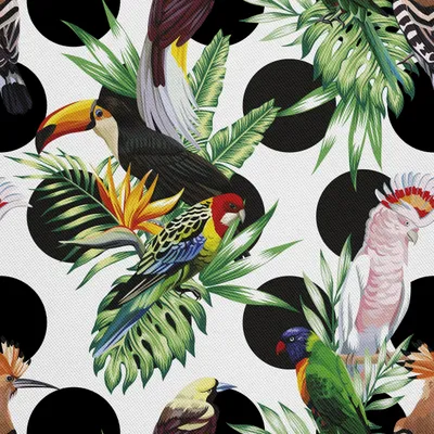 Immagine prodotto di OUTDOOR DECOSTOFFE OXFORD - Motivo uccelli tropicali I DX106