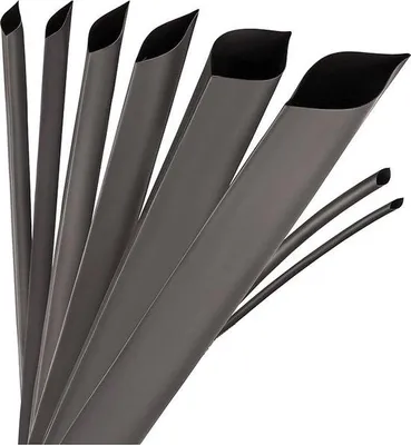 Immagine prodotto di Set di guaine termorestringenti in poliolefina nera resistente ai raggi UV, Ø 1 pollice (24 mm), rapporto di restringimento 4:1