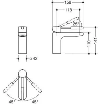 Produktbild von HEWI AQ1B12M10240 92 Einhebel-Waschtischmischer,