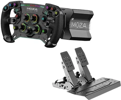 Produktbild von MOZA R12 V2 + GS V2P + SR-P2 – 12 Nm Direct Drive, GT-Lenkrad und Pedale – PC