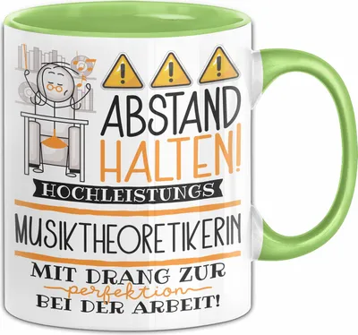 Produktbild von Musiktheoretikerin Tasse Geschenk Lustig Abstand Halten Hochleistungs-Musiktheoretikerin Mit Drang Zur Perfektion Bei Der Arbeit (Grün)