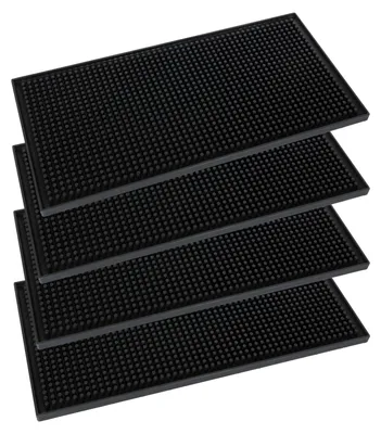 Barmatte 4er-Set 30x15 cm schwarz rutschfest