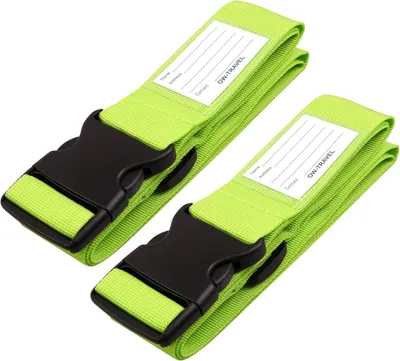 Imagen del producto de Correas para maleta, color verde, 2 unidades, ajustables, para equipaje