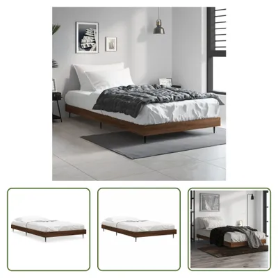 Produktbild von The Living Store Bettgestell Braun Eichen-Optik 90x200 cm Holzwerkstoff