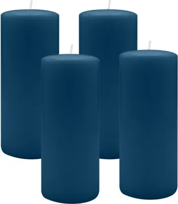 Produktbild von 4er Set Adventskranzkerzen Petrol Blau Ø 50 x 200 mm