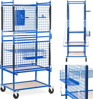 Zdjęcie produktu dla Wózek Stojak Kosz Blacharski Lakierniczy Do Elementów Karoserii 60 X 90 X 202 Cm