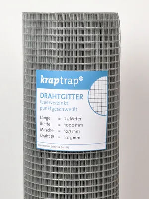Produktbild von KrapTrap® Volierendraht  Drahtgitter I Käfigdraht Schweißgitter I 12x12mm 1 x 25m I 1,05mm stark Drahtzaun Maschendraht