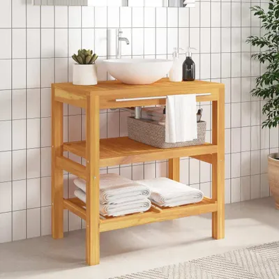 Obrázek produktu pro vidaXL Umyvadlo se 2 policemi 74x45x75 cm z masivního dřeva