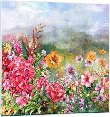 Produktbild von Bilder auf glas - blume sommer natur - 70x70cm - Glasbilder - Wandbilder - Kunstdruck - zum Aufhängen bereit - Wanddekoration aus Glas - Glas Bilder - Wandbild auf Glas - Einteilig - GAC70x70-3843