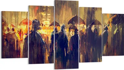 Produktbild von Bild auf Leinwand - Leinwandbild - Leute Regen so - 160x85cm - Wand Bild - Wanddeko - Wandbilder - Leinwanddruck - Bilder - Kunstdruck - Wanddekoration - Leinwand bilder - Wandkunst - EA160x85-3837