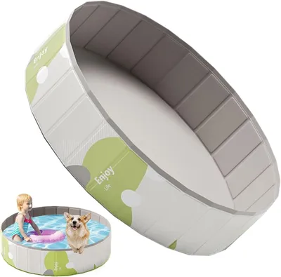 Produktbild von Faltbarer Haustierpool – 100 x 30 cm (1370 g) aus PVC für große Hunde | Runder, nicht aufblasbarer, tragbarer Pool für Haustiere, geeignet für Erwachsene und Babys, Innen- und Außenbereich