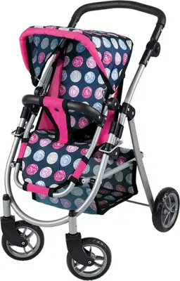 Produktbild von Woopie Royal Puppenwagen mit verstellbarem Sitz und 4 Rädern
