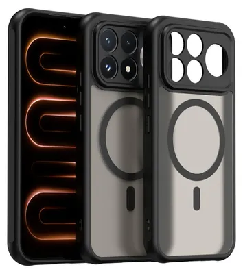 Produktbild von MagSafe Handyhülle für Xiaomi Poco F9 Pro 5G Silikon Kameraschutz Matt Schwarz