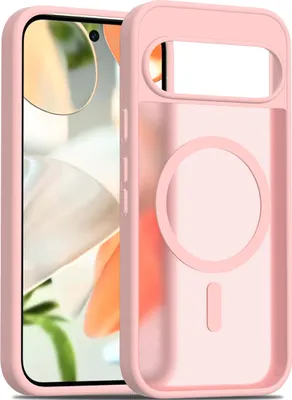 A pink phone case is shown on a white background, with a phone partially visible inside it.