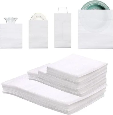 Produktbild von Famanu Schaumfolie Verpackungsmaterial - 100 Stück mit Klebeband - für Umzug und Versand - 4 Größen
