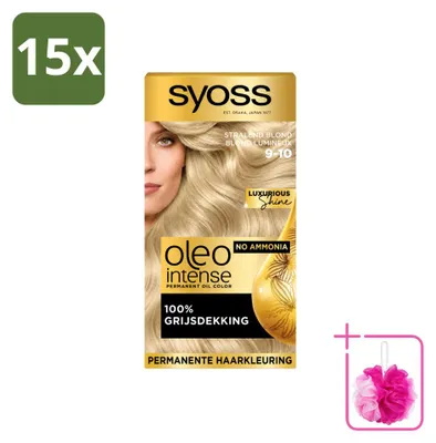 Produktbild von 15 x Syoss Oleo Intense 9-10 Haarverf - Strahlendes Blond - Ohne Ammoniak - Sparpackung - 15 Stücke