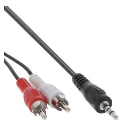 Produktbild von InLine Cinch/Klinke Kabel, 2x Cinch Stecker an 3,5mm Klinke Stecker, 10m, Stecker, 3.5mm, Stecker, 10 m, Schwarz