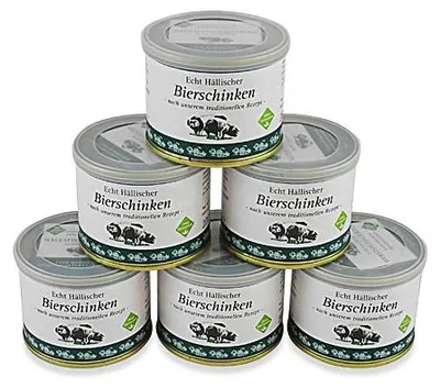 Produktbild von Echt Hällische Bierschinken von der BESH 6er Pack (6 Dosen à 200 g)