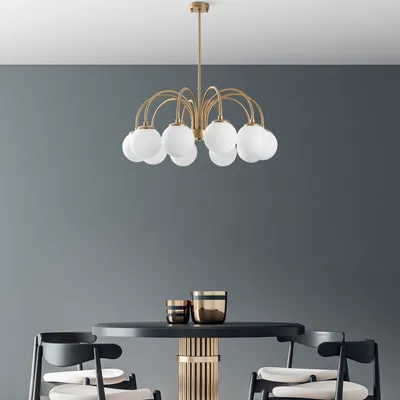 Produktbild von Opviq, Sferýs - 13941, Kronleuchter, Gold, METALLKÖRPER, 75 x 75 x 60 - 80 cm