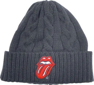 Obrázek produktu pro The Rolling Stones Čepice Classic Tongue Cable Knit Black