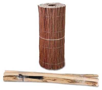 Produktbild von Roll- Steckzaun 40cm Beeteinfassung Weidenmatte 3m inkl. Steckpfosten