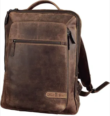 Produktbild von PRIDE&SOUL Rucksack "JESTER" mit Laptopfach Echtleder braun