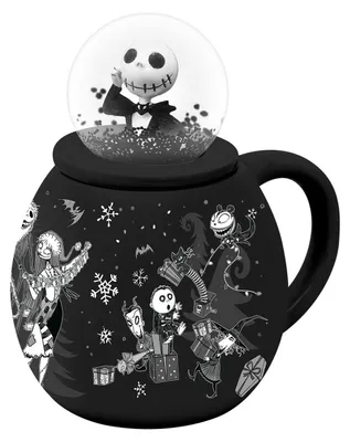 Produktbild von Nightmare Before Christmas - "Celebrate" Kaffeebecher, Schneekugel PM13369 (Einheitsgröße) (Schwarz/Weiß)