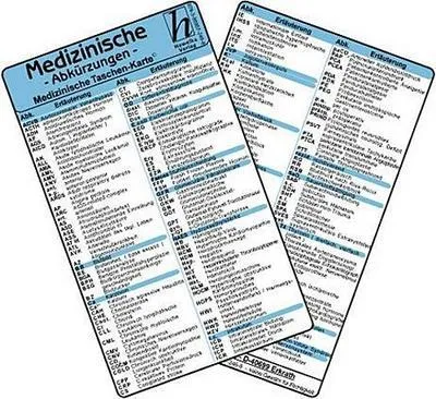 Image de Medizinische Abkürzungen - Medizinische Taschen-Karte