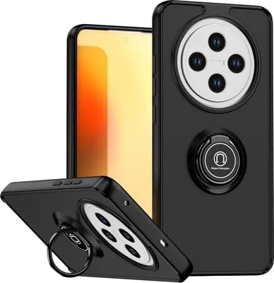 Image de Etui pour Oppo Reno12 F 4G/5G étui en TPU translucide mat avec support d'anneau et stand Noir