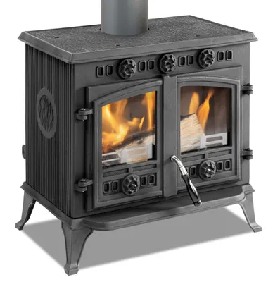 Produktbild von - Gusskaminofen mit Flügeltüren Modell JA006, Holz&Kohle -9,8kw
