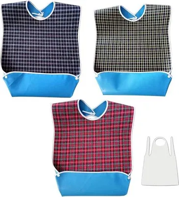 Produktbild von Famanu Lätzchen Set 3 Stück - Waschbar, Wiederverwendbar, Wasserfest, Mehrfarbig, 78 x 44 cm