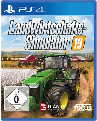 The image is the cover art for the video game 'Landwirtschafts-Simulator 19' for PlayStation 4.