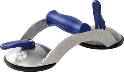 Produktbild von Bohle Saugheber Tragfähigkeit Breite 70kg Kopf-Durchmesser 120mm 2-Kopf Aluminium-Körper Quergriff blue line - 602.0BL