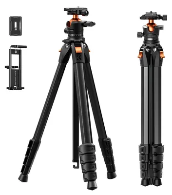 Productafbeelding van 187 cm camerastatief voor smartphone met houder, aluminium reisstatief, tot 10 kg