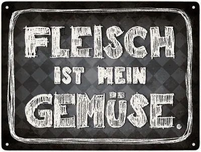 Produktbild von Fleisch ist mein Gemüse Metallschild XXL Schild Blechschild Aluminiumschild