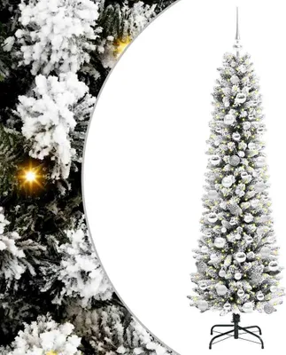 Obrázek produktu pro vidaXL Umělý vánoční stromek s 300 LED diodami se stojanem bílý 180 cm