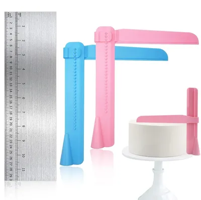 Productafbeelding van Set van 3 Taartscharen en 1 Fondantgladder van Roestvrij Staal
