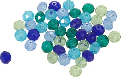 Produktbild von Glasschliffperlen, 8 mm, 45 Stück Blau/Grün