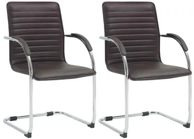 Produktbild von CLP 2er Set Besucherstühle Tira Kunstleder braun