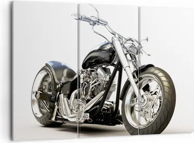 Produktbild von Bild auf Leinwand - Leinwandbild - Motorrad Motor Geschwindigkeit Chrom - 105x70cm - Wand Bild - Wanddeko - Leinwanddruck - Bilder - Kunstdruck - Leinwand bilder - Wandkunst - CE105x70-2427