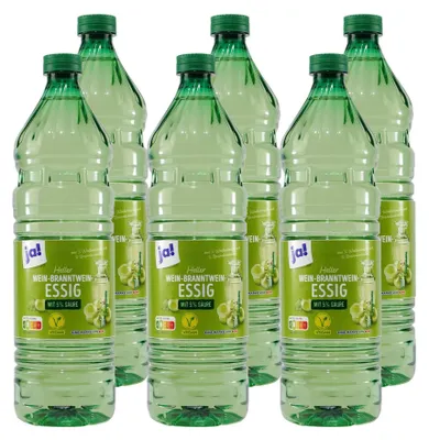 Produktbild von ja! Heller Wein-Branntwein-Essig (10 x 1,0L)