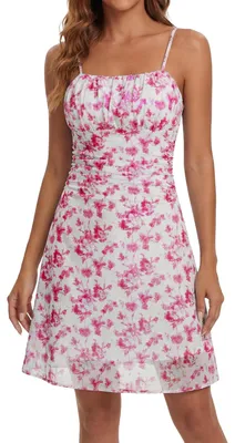 Imagen del producto de Mini vestido para mujer con estampado floral y tirantes finos