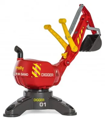 Image de Pelleteuse excavatrice digger rouge enfant - rolly toys - 422036 - bac a sable