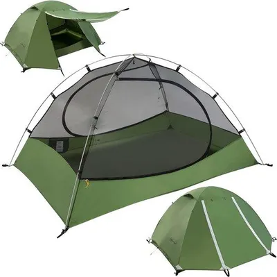 Image de Tente Famanu pour 3 personnes, imperméable - Tente de randonnée légère pour 3 personnes, compacte, idéale pour les familles, la plage et les festivals