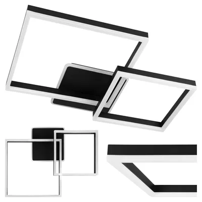 Obrázek produktu pro XUDO LED stropní svítidlo 55W moderní design 4000K neutrální bílá černá matná 65x50cm - Geometrické svítidlo do obývacího pokoje hranatá předsíň